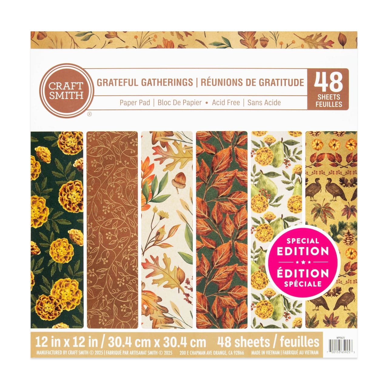 Craft Smith 12" x 12" Grateful Gatherings Paper Pad